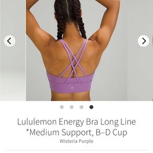 lululemon Energy Bra long line